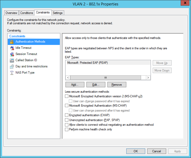 network policy server dynamic vlan assignment